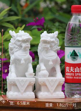新款石雕麒麟摆件一对小号看门家居客厅神兽摆件工艺品送礼