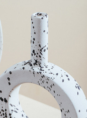 热销美家荟喷墨斑点陶瓷花瓶文艺家居装饰品插花器客厅餐桌软装摆