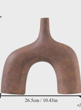 陶瓷花瓶侘寂风家居装饰饰品ins高级感花器插花中古风摆件摆设品