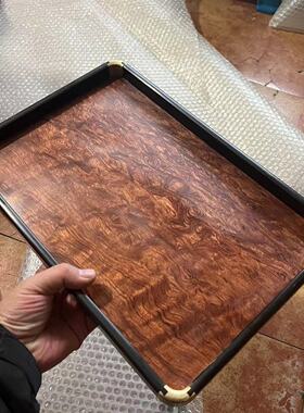 紫光檀木茶盘木托盘黑檀花梨木水果盘子长方形木盘文玩盘厂家批发