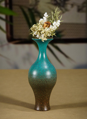 热销厂家直销铜摆件桌面静水流深》铜工艺品新中式客厅《插花干花