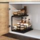 Lower sink double pull cabinet built-in rack kitchen storage kitchen utensils place pull rack countertop multi-layer seasoning rack