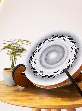 梵木果 溪水鼓支架桌面摆件木架子竹质木质台式音疗客厅支架