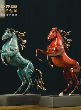 马到成功铜马摆件办公室桌面客厅酒柜招财生肖马装饰乔迁开业礼品