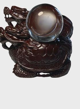 求发水晶球底座摆件树脂工艺品龙龟款球托球座