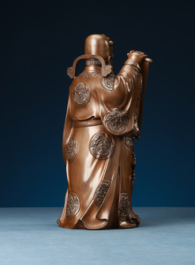 紫铜文财帛财神爷摆件星君家居办公室装饰品摆设开业乔迁礼品