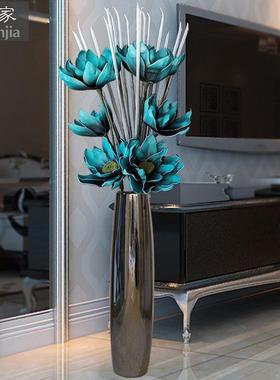 h絎2欧式轻奢陶瓷插花花瓶摆件客厅高级感仿真花现代简约家居装饰