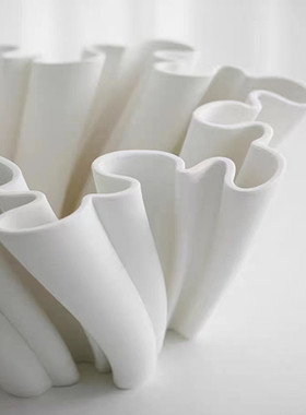 花瓶陶瓷轻奢白色高品质花器摆件客厅茶几玄关花插装饰品批发