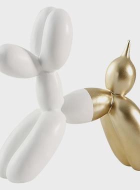 欧式气球狗金银树脂摆件摆设创意家居批发桌面可爱动物小狗装饰品