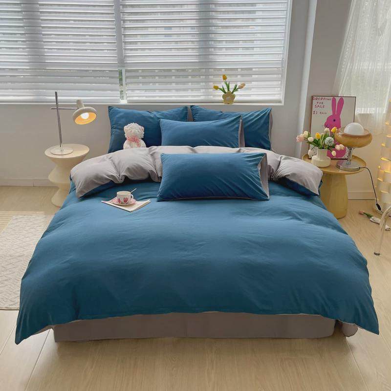 素色纯色日式水洗床单三件套床上用品裸睡学生被套拼色宿舍四件套,淘宝优惠券,粉丝福利购,淘宝优惠卷