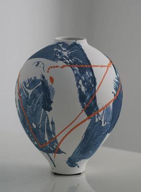 新中式手工陶瓷花瓶家居样板间软装侘寂风插花器民宿餐桌饰品摆件