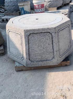 仿古青石石雕井口井大理石年年有鱼庭院圈压水机流水摆件厂家