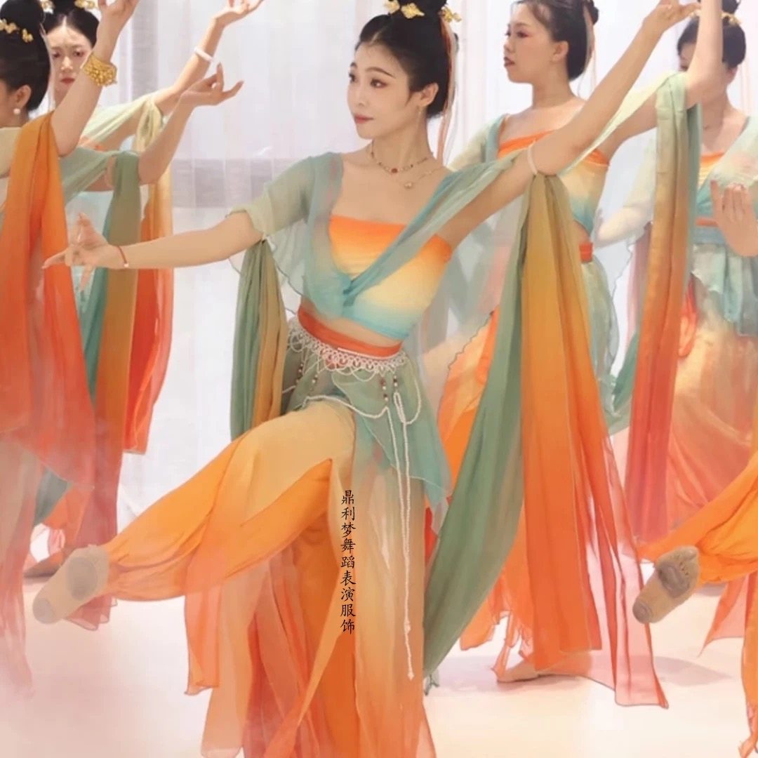 小雨菩萨飞天敦煌风舞蹈服女飘逸异域风情民族披帛内搭全套演出服,淘宝优惠券,粉丝福利购,淘宝优惠卷