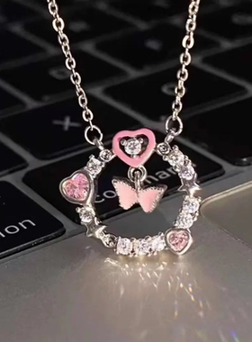 项链学生甜美爱心恋爱女锁骨链小众高级感项链ins风