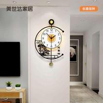 Modern minimalist hanging clock Living room Home Fashion 2023 nets Red creative Chinese Atmospheric Clock Restaurant Clock Hanging Wall