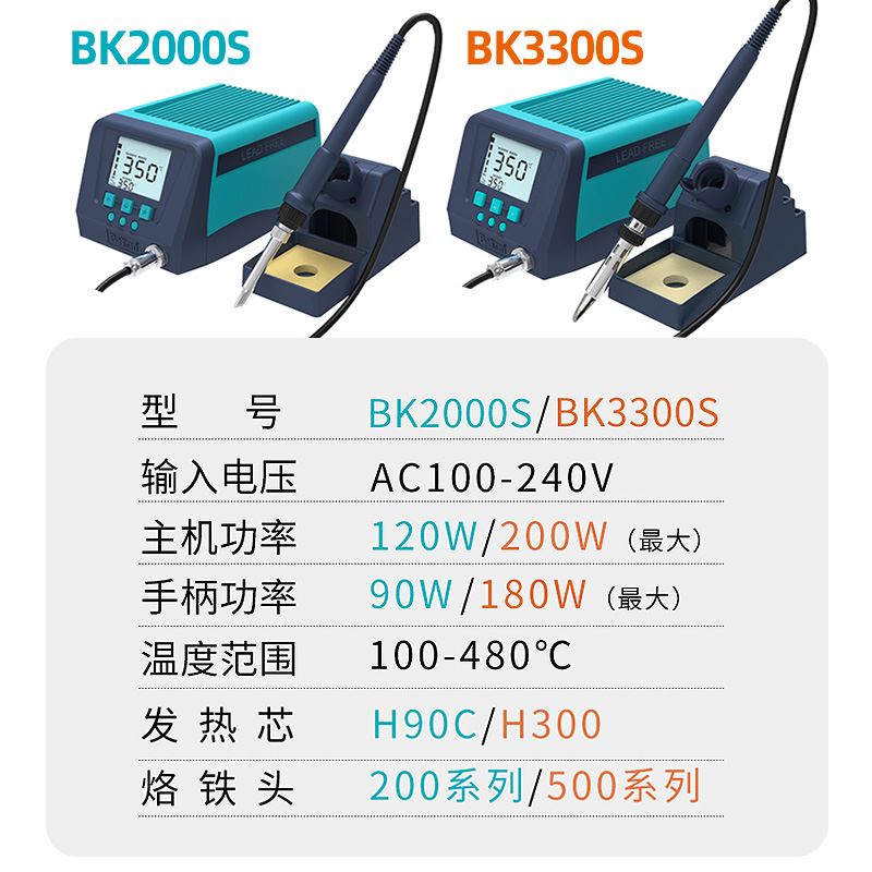 白光大功率电烙铁BK2000S工业级恒温可调温烙铁高频焊台3300S - 图2