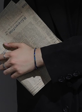 淬火手链男潮钛钢简约冷淡风高级感男生小众手环男士饰品女高级感