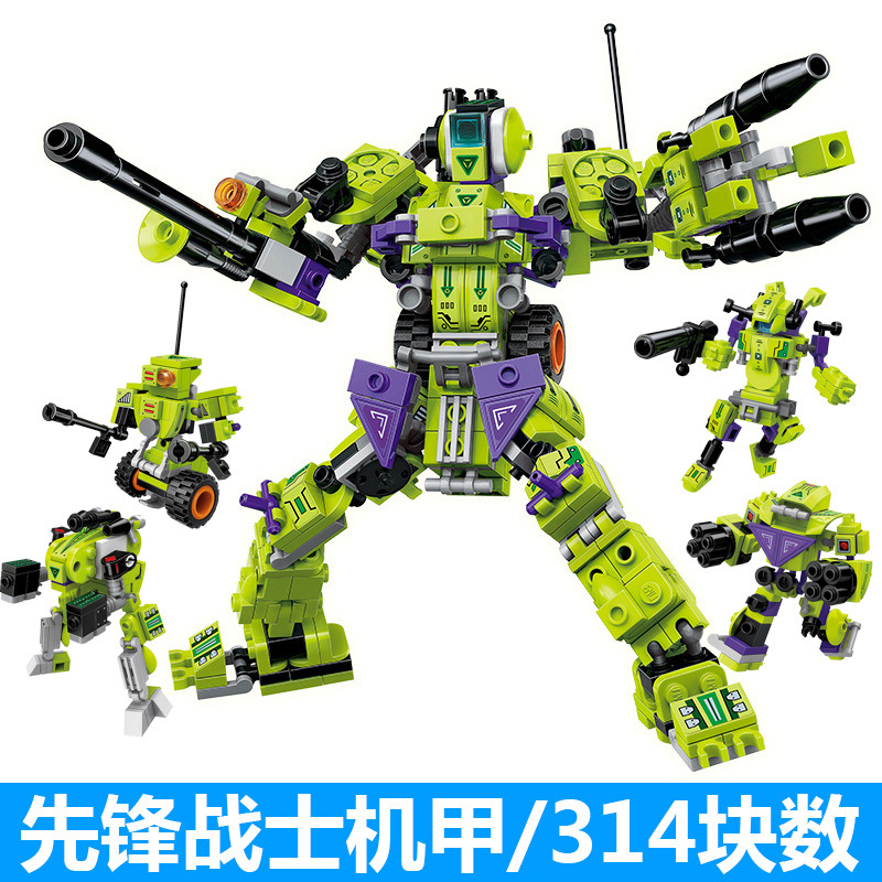 启蒙42203先锋战士4合1机甲狙击激光炮兵小颗粒男孩拼装益智积木 - 图3