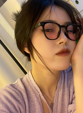 森蓝家黑框腮红眼镜女近视圆脸ins风素颜神器眼镜框大脸韩版个性