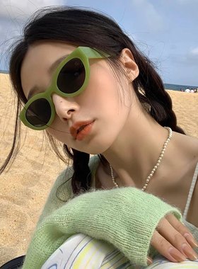 森蓝家网红时尚小框墨镜女韩版潮ins夏季显脸小度假风太阳眼镜