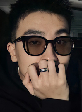 森兰家黑框茶色墨镜 2022新款时尚韩版米钉太阳镜ins个性高级感