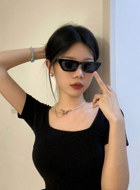 森蓝家jennie同款墨镜太阳镜凹造型韩版网红欧美复古情侣女素颜镜