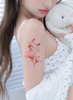 赤怜红狐彩色纹身贴新款高颜值