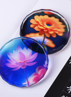 水晶玻璃圆片摆件镇纸