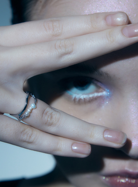 PEARLONA神经冲动突触传导戒指天然巴洛克珍珠金弦同款