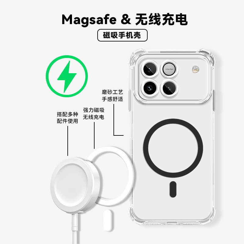 【不挡风扇】四角气囊防摔磁吸手机壳适用荣耀WIN硅胶软壳win高级感简约时尚透明情侣保护套,淘宝优惠券,粉丝福利购,淘宝优惠卷