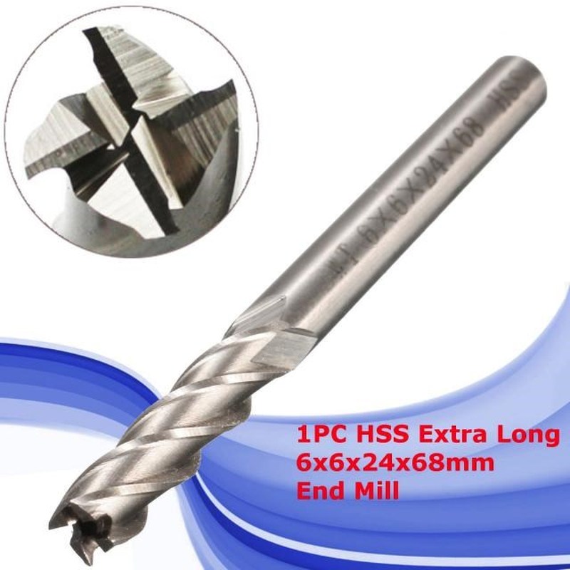 Wholesale Price 1PC Extra Long 6mm X 68mm 4 Flute HSS & - 图0