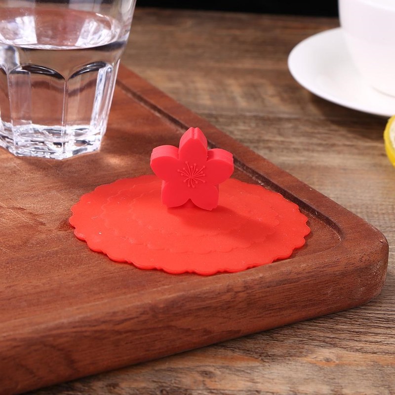 Cute Fruits Adorn Water Drinking Cup Lid FDA Silicone Anti-d - 图1