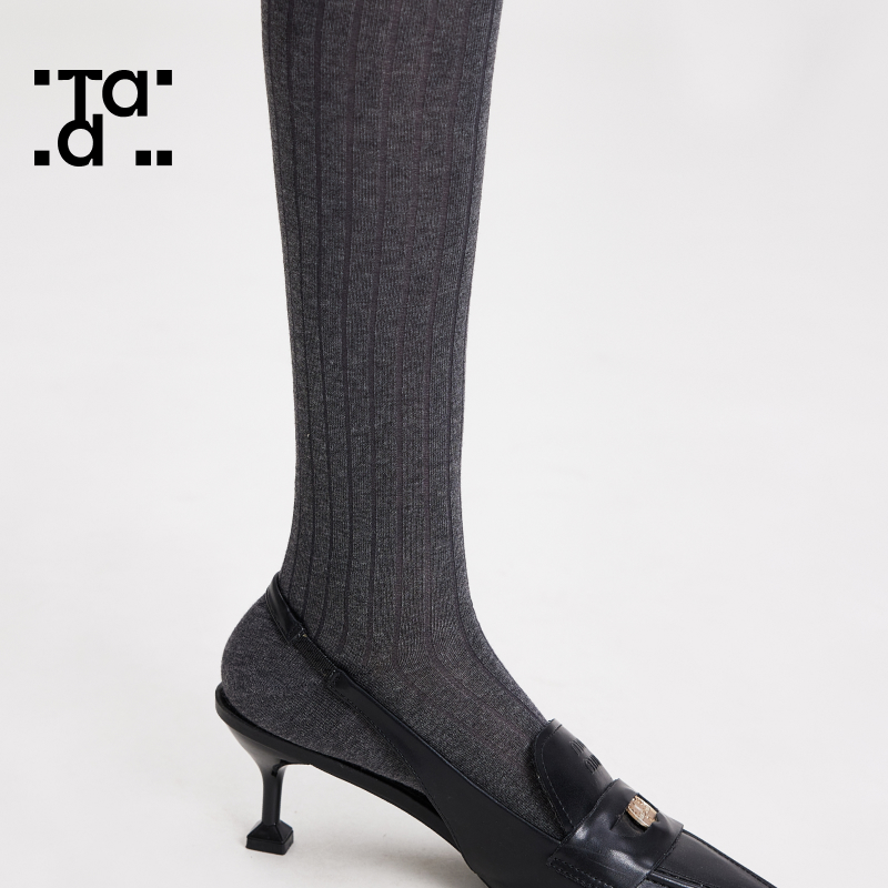 微透慵懒｜小腿袜薄款夏季芭蕾风灰色秀款中长筒袜子女无骨堆堆袜 - 图1