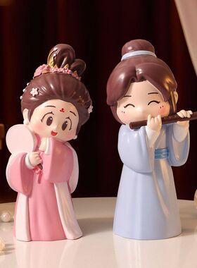 礼物牛郎织女摆件装饰品订婚女友礼物情侣公仔情人节七夕的结婚送