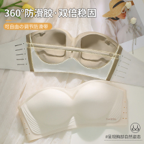 No shoulder strap Breast-free Underwear Female Non-slip Coaly small breasted summer No marks Invisible beauty back wrap Breast Bra not downfall