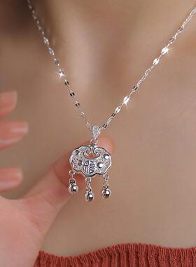 法国Rouje Dsyle925纯银平安锁项炼女轻奢小众长命锁吊坠气质颈炼