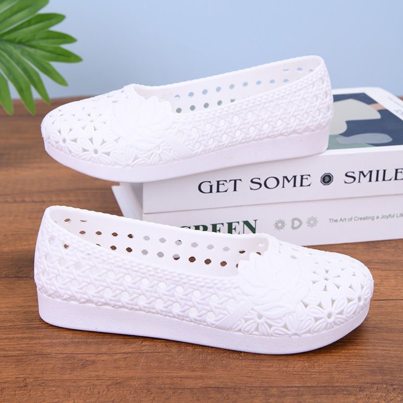 夏季潮流时尚护士上班工作洞洞鞋镂空网眼轻便透气女百搭防滑百搭 - 图2