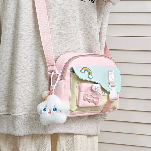 夏日少女多巴胺高颜值斜挎包百搭轻便卡通手机包可爱学生出游包包 - 图2
