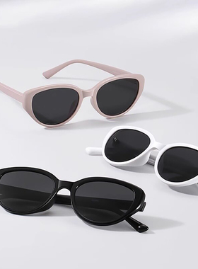 芬驰复古猫眼黑色太阳镜小脸