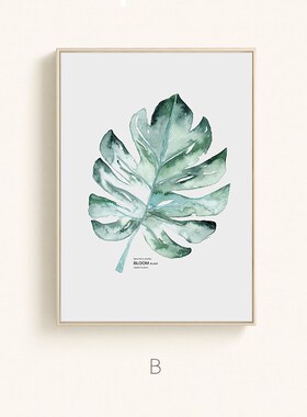 北欧简约原木风客厅装饰画沙发背景墙挂画小清新绿植餐厅卧室壁画