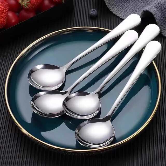 Thickened long-handled stainless steel soup spoon household large spoon large-size spoon porridge porridge small spoon hot pot spatula spoon