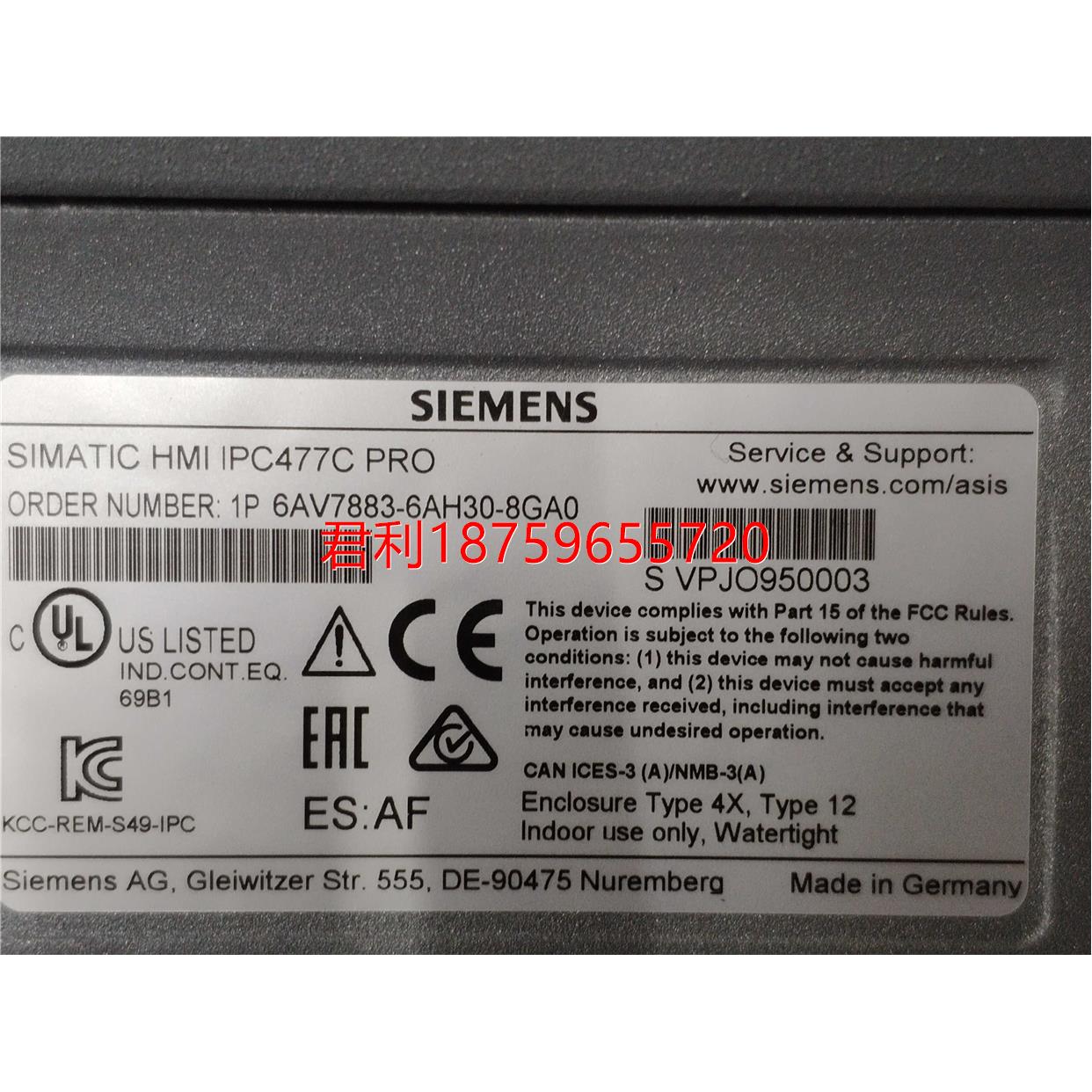 6AV7883-6AH30-8GA0 SIMATIC HMI IPC477C PRO西门子工控机 议价 - 图1