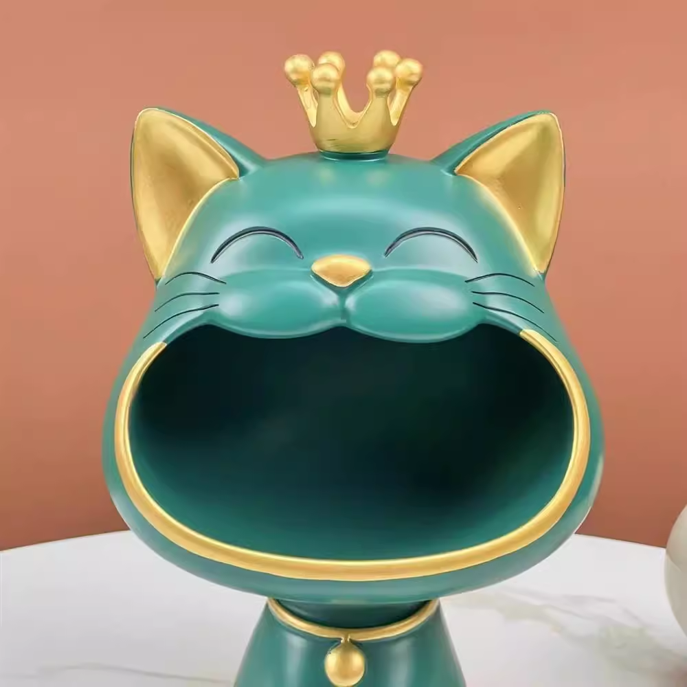 皇冠大嘴猫招财猫家居摆件创意大嘴猫工艺品玄关电视柜收纳,淘宝优惠券,粉丝福利购,淘宝优惠卷