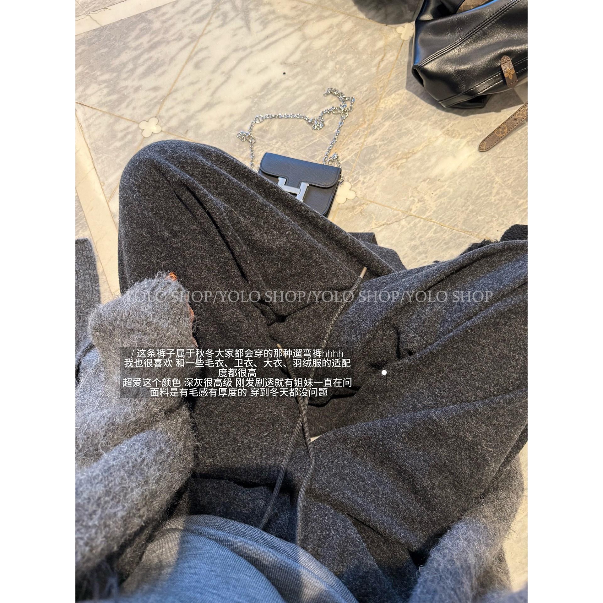 LIL CHER 暖糯云绒*磨毛舒适松弛感休闲长裤百搭抽绳韩版垂感直筒,淘宝优惠券,粉丝福利购,淘宝优惠卷