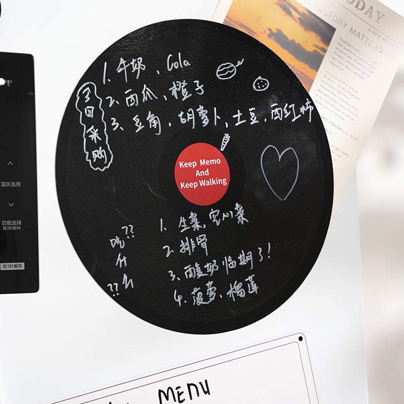 装饰性书写留言板 冰箱磁吸贴饰复古风ins唱片碟片造型个性涂鸦板,淘宝优惠券,粉丝福利购,淘宝优惠卷