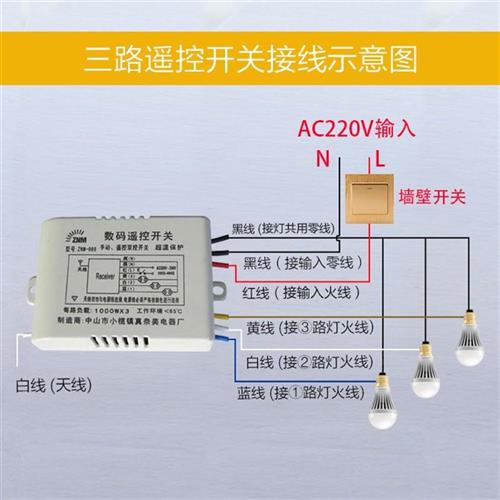 智能遥控开关220V单路电灯无线摇控模块LED电源灯具双控多路家用.