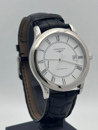 浪琴/Longines瑞士军旗时尚罗马钢/皮带机械男手表L4.984.4.21.6