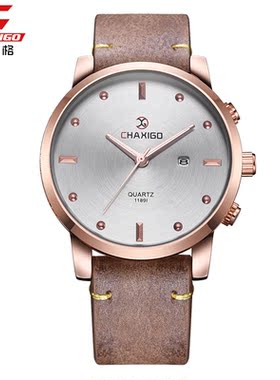 Belt watch, quartz men's Watch商务男士手表日历皮带运