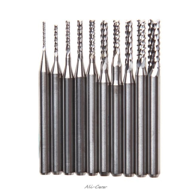 10Pcs 1/8'' 0.8-3.175mm Drill Bits Engraving Cutter - 图1