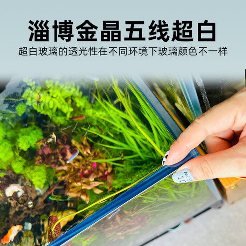海水鱼缸私人定制黑玻璃水刀切割金晶五线超白鱼缸背过滤低水位 - 图2